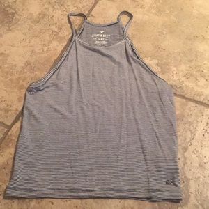 American eagle black and white striped crop top